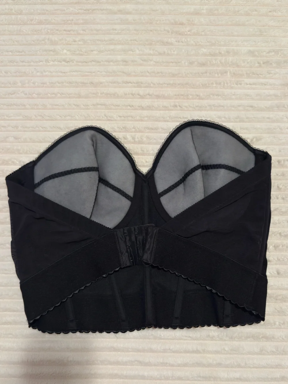 Dominique Black Strapless Longline Bustier Bra